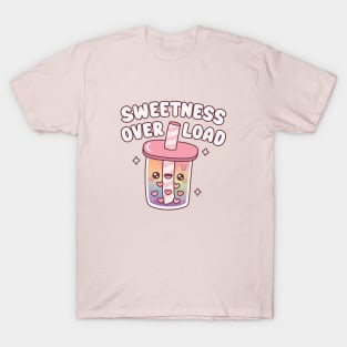 Cute Bubble Tea With Heart Boba Sweetness Overload T-Shirt
